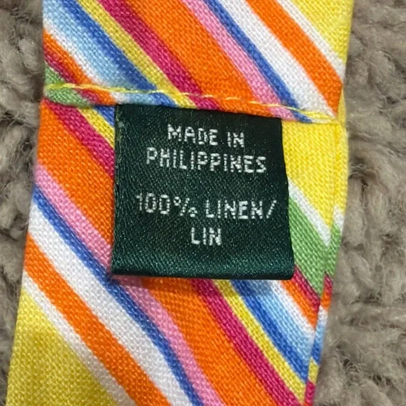 Lauren Ralph Lauren Linen Yellow Sun Dress Slacks Women’s Belt 43 1/2 Inch Long - Picture 3 of 7